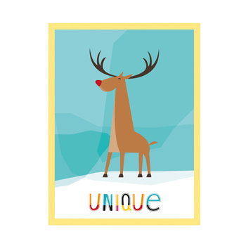 Children's Unique poster 21X29.7 cm + yellow frame