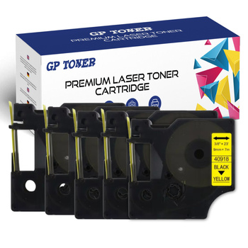 5x Tape for DYMO 7m 9mm yellow/black GP-DY40918 x5