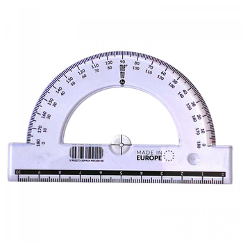 Transparent protractor 10cm 180 degrees MK-01