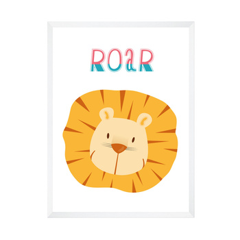 Children's Roar poster 24X30 cm + white frame