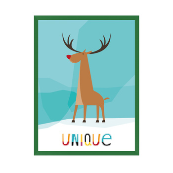 Children's Unique poster 24X30 cm + green frame