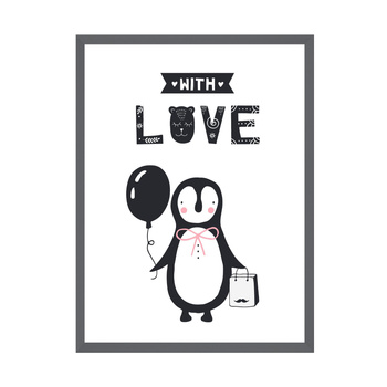 Birthday Poster With love_2 50X70 cm + gray stone frame