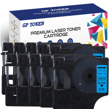 10X DYMO D1 tape 6 mm 7 m blue black GP-DY43616 x10