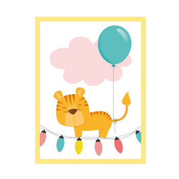 Children's Tigger Poster 24X30 cm + yellow frame