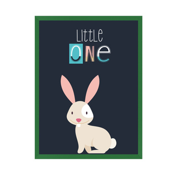 Children's poster Little One Bunny 24X30 cm + green frame