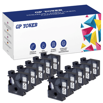 10x Tape for DYMO D1 43613 7m 6mm white black replacement GP-DY43613 x10