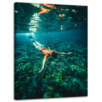 Canvas Print People Ocean Diving 30x40 cm