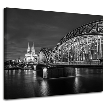 Canvas Print Architecture Cologne Germany Black and White 100X80 cm