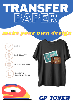 Iron-on transfer paper for T-shirts a4 for dark 5 sheets PAP-DTT120