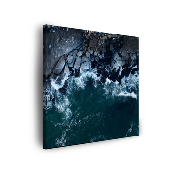 Canvas Print Nature Waves Sea Rocky Beach 90x90