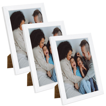 3x White photo frame 15x21, I L13,15,063, white varnish + plexiglass embossing