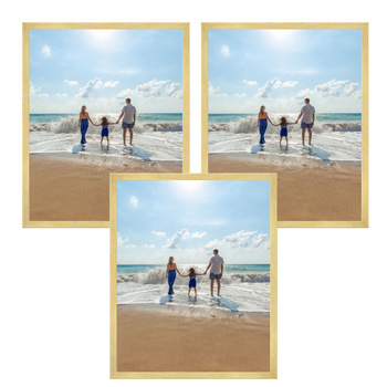 3x Gold Frame 50x70, I L13,15,045, Plexiglass
