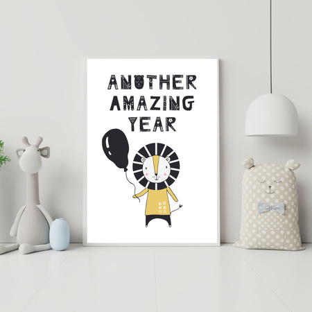Another amazing year Birthday Poster 21X29.7 cm + gold frame