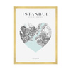 Poster Istanbul city map heart 40X50 cm + gold frame