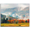Canvas Print Mountain Forests Meadows Clouds Nature 100x80 cm