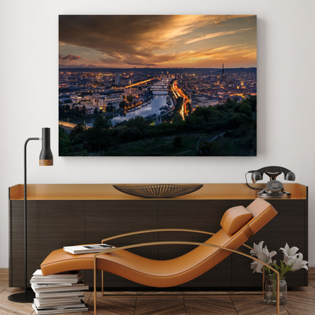 Canvas Print Architecture Rouen in the evening 40X30 cm