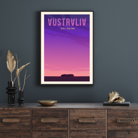 Country Australia poster 40X50 cm + gold frame