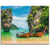 Canvas Print Boats on the Shore Water Landscape 100x80 cm