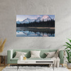 Canvas Print Lake Surface Water Forests Snowy Mountains 100x80 cm