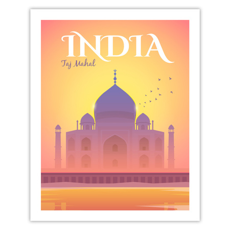 Poster Country of India 40X50 cm + gold frame