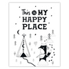 Children's poster This is my happy place 40X50 cm + gold frame