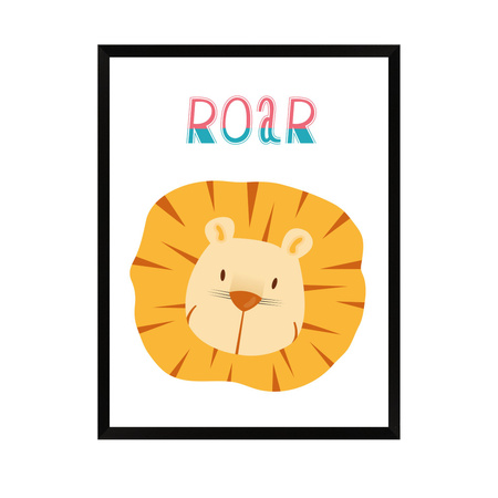Children's Roar poster 24X30 cm + black frame