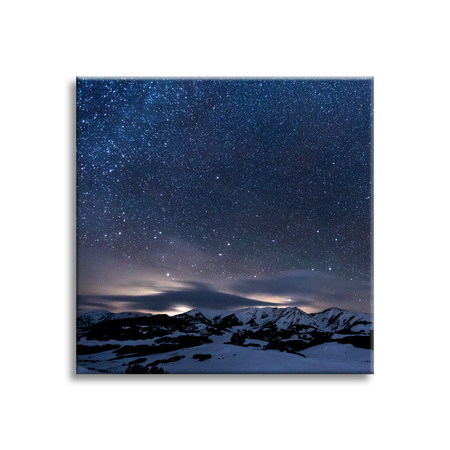 Canvas Print Space Nature Mountains in Snow 90x90