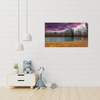 Canvas Print Purple Sky Pond Trees Autumn 100x80 cm