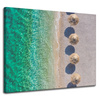 Canvas Print Shore Waves Calm Straw Umbrellas 100x80 cm