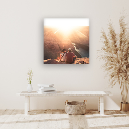 Canvas Print Grand Canyon Couple Sun River 90x90
