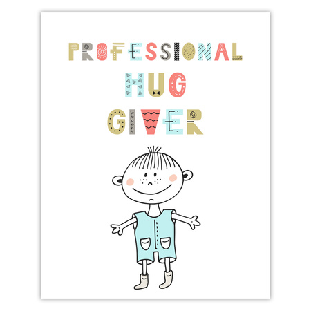 Poster Children's Professional hug giver 40X50 cm + gold frame
