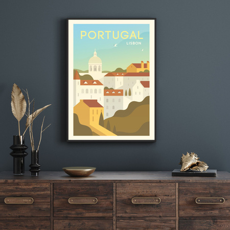 Poster Country of Portugal 40X50 cm + gold frame