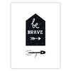 Children's poster Be brave 30X40 cm + green frame