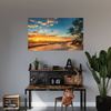 Canvas Print Sunset Beach Palm Trees Sky 100x80 cm