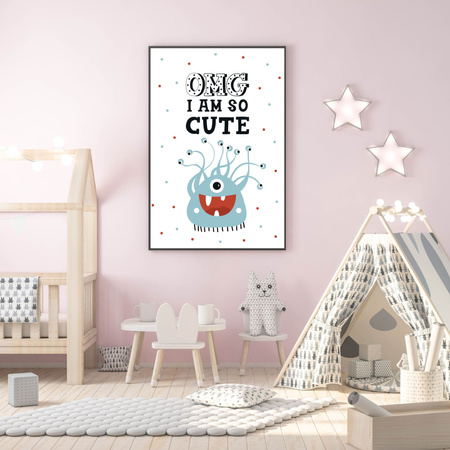Children's poster OMG I am so cute_2 40X50 cm + gold frame