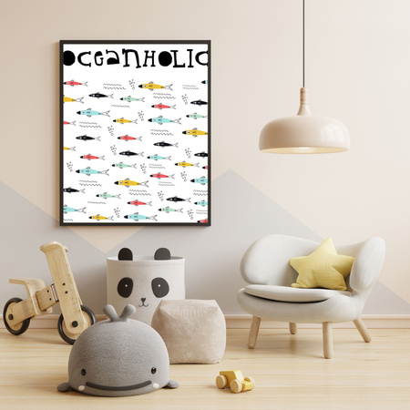Children's Oceanoholic poster 40X50 cm + gold frame