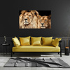 Canvas Print Portrait of Lion Pair Wilderness Couple 100x80 cm