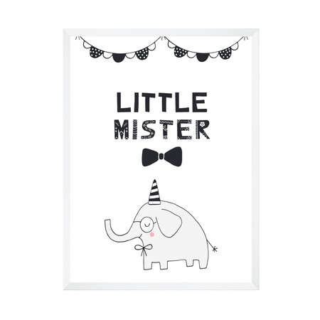 Little mister Birthday Poster 24X30 cm + white frame