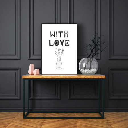 Birthday Poster With love 40X50 cm + silver frame
