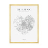 Poster Beijing heart map 40X50 cm + gold frame