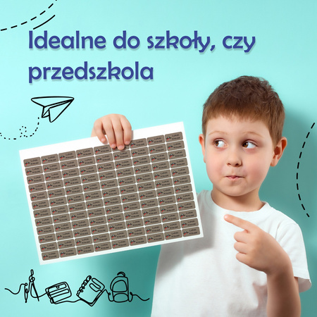 Personalized Waterproof Name Stickers for Kindergarten and School 30x13 mm