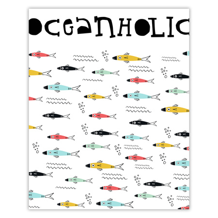 Children's Oceanoholic poster 40X50 cm + gold frame