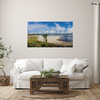 Canvas Print Beach Water Palm Sun Lake 100x80 cm