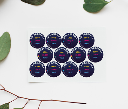 STICKERS with LOGO Square with print Waterproof Text Photo 60x60 mm