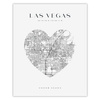 Poster Las Vegas city map heart 40X50 cm + gold frame
