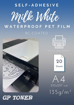 Self-adhesive milky waterproof PET A4 paper PAP-CSF002
