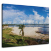 Canvas Print Beach Water Palm Sun Lake 100x80 cm