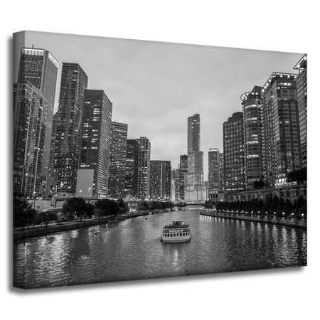 Canvas Print Chicago Architecture Black and White 40X30 cm