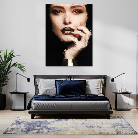 Canvas Print White Woman's Face Pensive Art 80x120 cm
