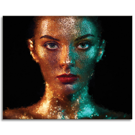 Canvas Print Black Woman's Face Red Lips 100x80 cm